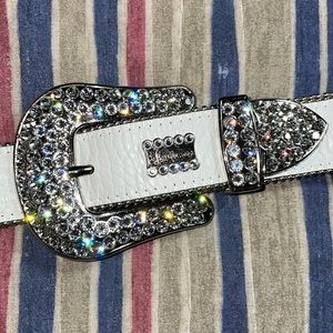 B.B.Simon White Farah Belt Size 32-36